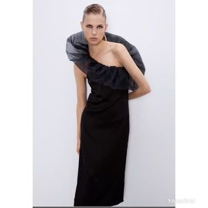 ZARA SATIN DRESS WITH ORGANZA #Cybermondaysale